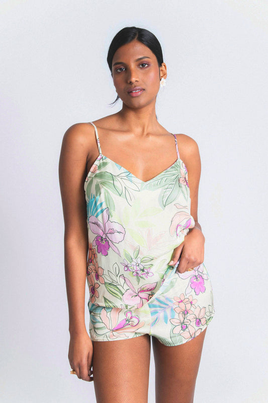 PARADISE : Printed viscose top